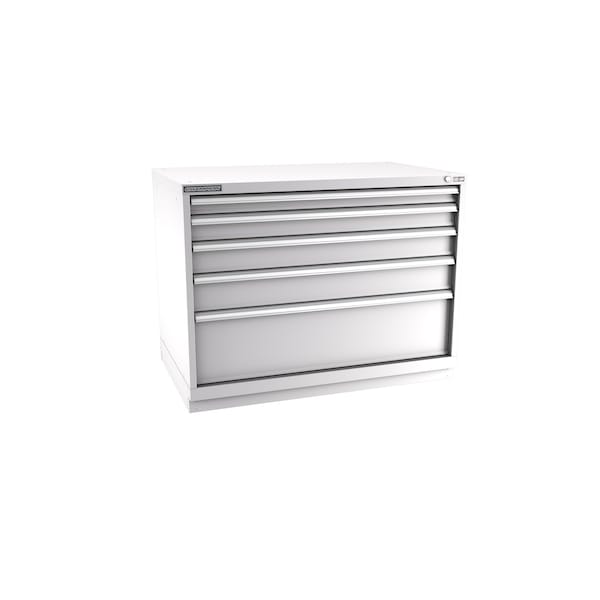 Champion Tool Storage Modular Drawer Cabinet, 5 Drawer, Light Gray, Steel, 47 in W x 28-1/2 in D x 36 in H E15000501ILCFTB-LG - main